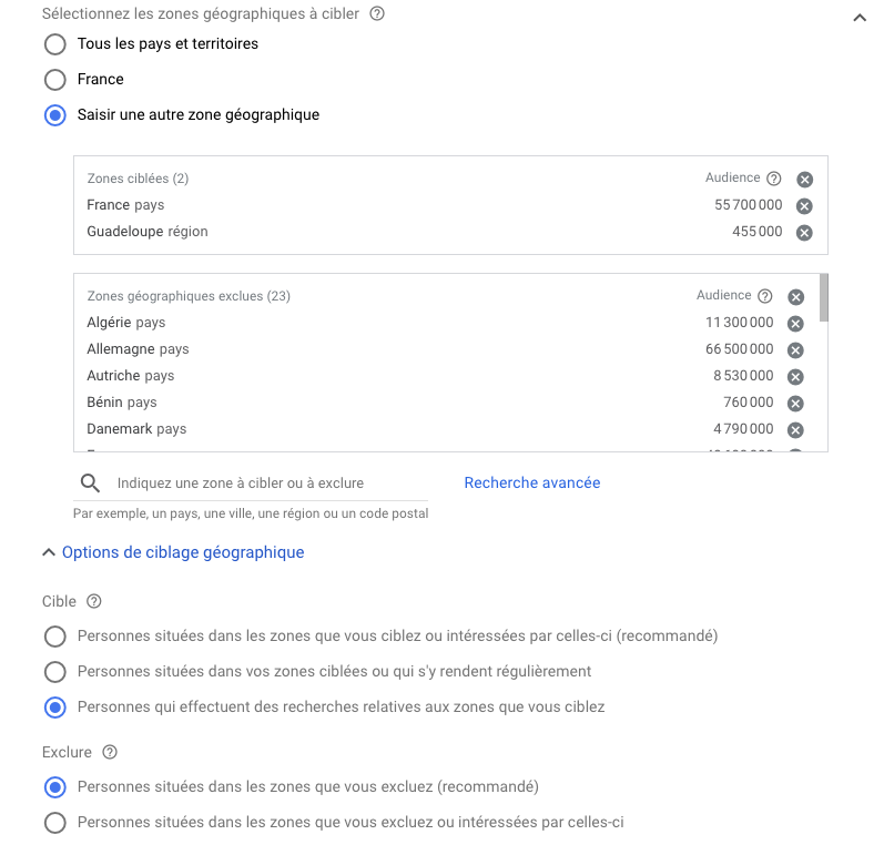 localisation google ads